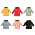 thumbnail image 5 of Children Mid-Length Winter Down Jacket Big Pocket Solid Color Thicken Coat For Boys Girls, 5 of 5
