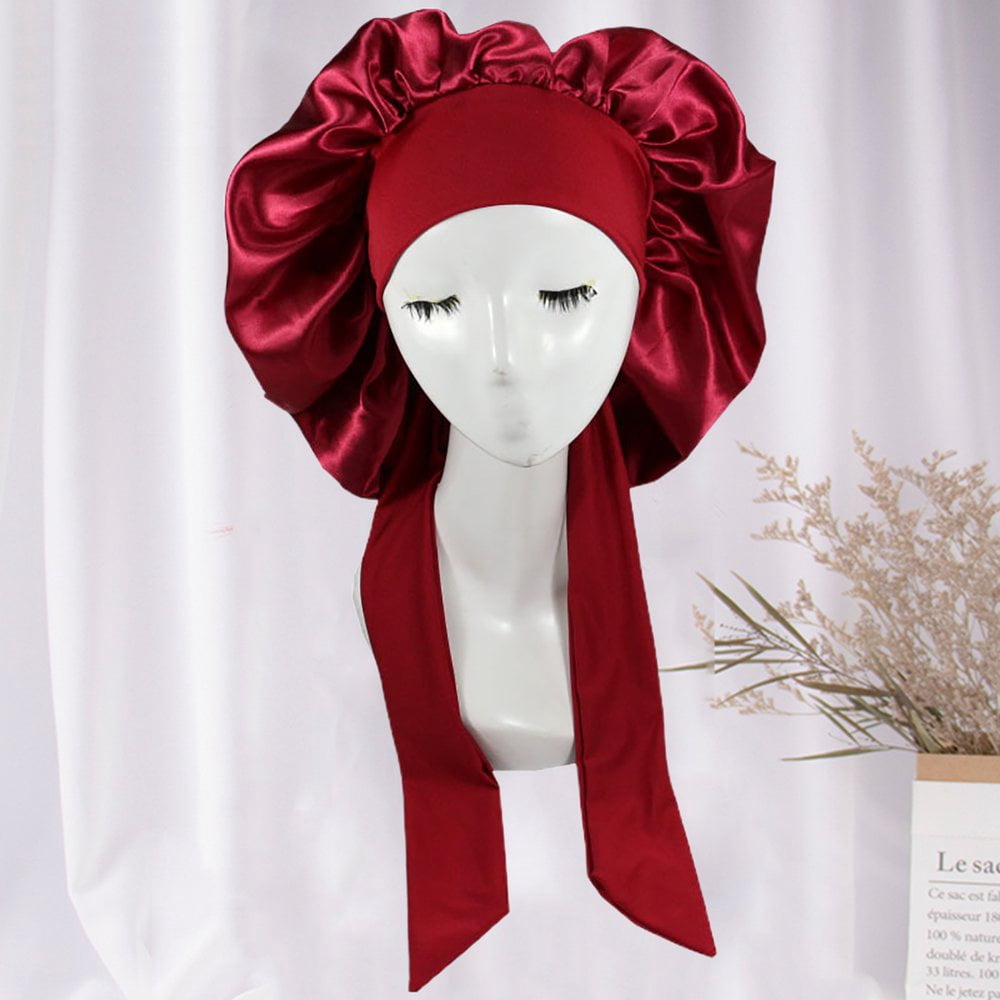 EIMELI Bonnet Queen Satin Bonnet Silk Bonnet for Sleeping Hair Bonnet Adjustable Bonnet Night Cap Bonet for  Curly Hair