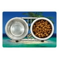thumbnail image 1 of Seaside Pet Mat for Food and Water, Chair Under a Palm Tree on a Small Uninhabited Tropical Island Clear Ocean, Non-Slip Rubber Mat for Dogs and Cats, 18" X 12", by Ambesonne, 1 of 1