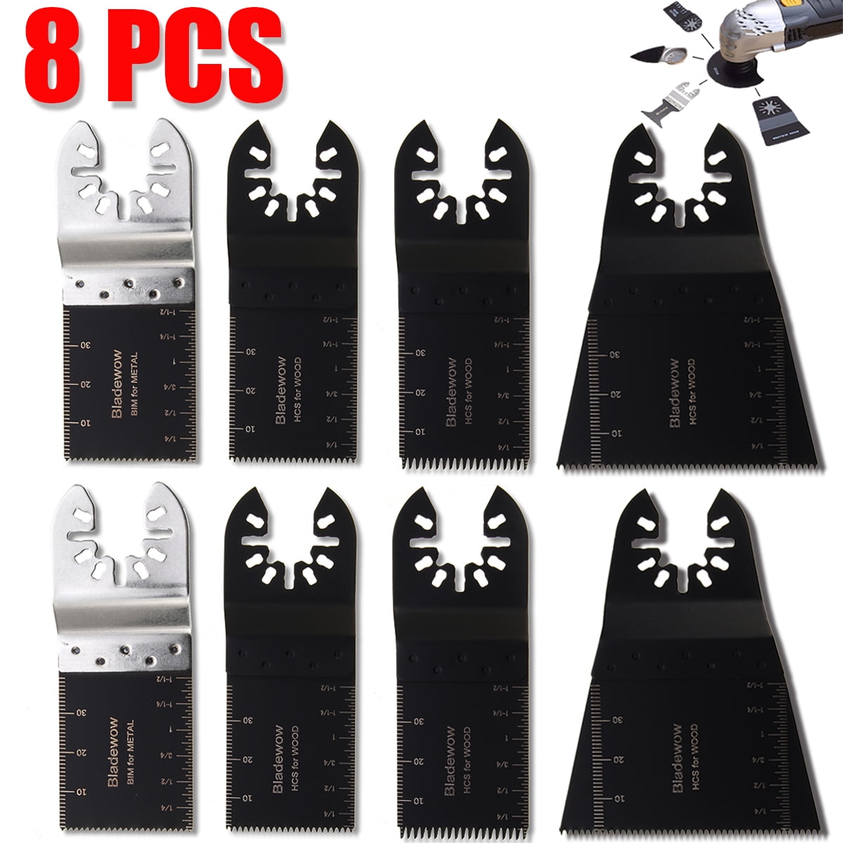 8Pcs 35/65mm Multi Tool Wood Coarse Bi Metal Saw Blade For Makita