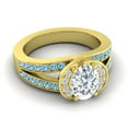 thumbnail image 3 of Diamond-Capitals 2.35 Carat Natural Diamond Blue Topaz Gemstone Latest Anniversary Ring for Ladies Solid 14K Yellow Gold Size 8.5, 3 of 8