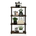 thumbnail image 5 of Furinno Rata 4-Tier Industrial Multipurpose Flat Base Bookshelf, Bookcase with Metal Frame, Columbia Walnut, 5 of 5