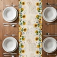 thumbnail image 4 of Table Runner 72 Inches Long for Kitchen Dining, Sunflowers Dresser Scarf Farmhouse, Dining Table Decorations for Wedding/Parties, Yellow Floral Bees Green Leaves Watercolor 18 x 72 In, 4 of 8