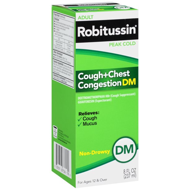 Robitussin Peak Cold Cough + Chest Congestion DM NonDrowsy Liquid, 8