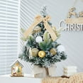 thumbnail image 3 of Mini Christmas Tree with LED Lights, Flocked Desktop Holiday Decoration for Home Office Kitchen Counter, 1 Pack, Christmas Tree Ornaments, 3 of 5