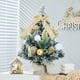 thumbnail image 4 of Mini árbol de Navidad blanco flocado con luces LED | Decoración navideña de escritorio de 15,74 pulgadas | Árbol artificial de PVC rosa para decoración del hogar y la oficina, 4 of 5