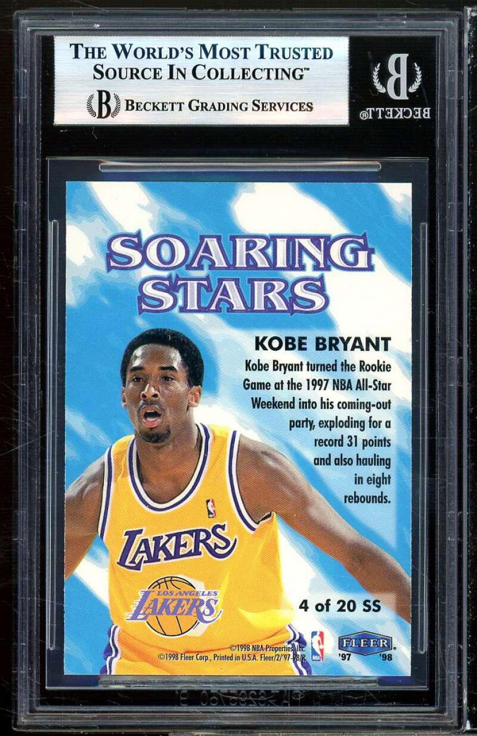 Kobe Bryant Card 1997-98 Fleer Soaring Stars #4 BGS 9 (9.5 9