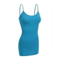 thumbnail image 2 of Women & Juniors Basic Layering Built in Bra Spaghetti Strap Long Cami Top Tank, 2 of 5