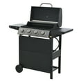 thumbnail image 1 of Gas Grill, 4-Burner Propane Gas Grill with Two Shelves, Lid, Wheels and Bottle Opener , Stainless Steel, 1 of 8