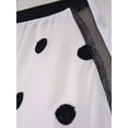 thumbnail image 4 of Hypercrush Urban Glam B&W Polka Dots Raglan Sleeves Contrast Sheer Blouse Top, 4 of 4