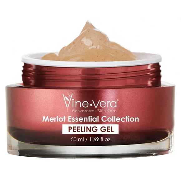 Vine Vera Merlot Peeling Gel - Face Scrub Peel to Gently Exfoliate Skin - Vine Vera Products for All Skin Types - Resveratrol Skin Care Products from