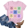 thumbnail image 5 of Inverlee Womens Easter Tshirts Funny Rabbits Eggs Print Tees Loose Fit Short Sleeve T Shirts Blouses Work Round Neck Tunic Tops, 5 of 5