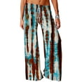 thumbnail image 1 of QAFOPEH Women Tie-Dyed Stripe Print Palazzo Tie Waist Baggy Vintage Wide-Leg Yoga Pants, 1 of 2