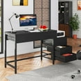 thumbnail image 5 of Tribesigns Computer Desk with 5 Drawers, Home Office Desks with Reversible Drawer Cabinet Printer Stand, Industrial PC Desk with Storage, Rustic Study Writing Table Workstation for Small Spaces, 5 of 7