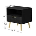 thumbnail image 6 of Nightstand with 1 Drawer & 1 Open Shelf, Bedside Table for Bedroom Living Room, Black, 6 of 6