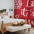 thumbnail image 4 of Christmas Red Sheer Curtains 84 Inches Long, Winter Snowflakes Merry Xmas New Year Light Filtering Window Curtains for Living Room/Bedroom, Rod Pocket Voile Sheer Drapes, 52"W x 84"L, 2 Panels, 4 of 9