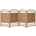 thumbnail image 3 of Red Lantern 2 ft. Short Fiber Weave Folding Screen - Natural - 4 Panels, 3 of 7