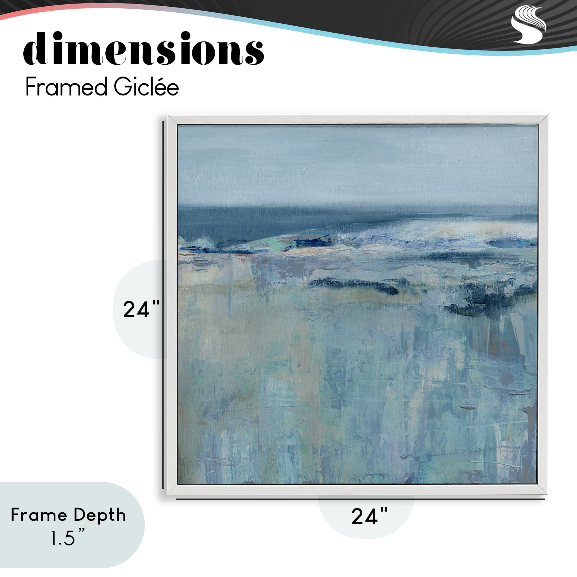 Stupell Industries Serene Abstract Pastel Seascape White Framed Giclee Art, design by Carol Robinson