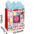 thumbnail image 2 of 2-Pack 12.6" Large Happy Birthday Gift Bags for Birthday Party with Tissue Paper, 2 of 4