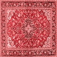 thumbnail image 1 of Ahgly Company Indoor Square Medallion Red Traditional Area Rugs, 7' Square, 1 of 4