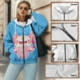thumbnail image 6 of SCRAWLGOD Axolotl Womens Zip Up Hoodies Oversized Hoodies for Women Plus Size XL Trendy Clothing Long Sleeve Zipper Sweatshirt Women Clubs Comfy Ladies Hoodies Zip Front, 6 of 7