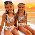 thumbnail image 4 of 4th of July Swimsuit for Kids Girls Size 7-8 Two Piece Sets Swimming Bathing Suits Patriotic Beach Vacation American Flag Floral Print Bikinis Summer Girls Clothes Kids Swim Suit Khaki 1-2 Years, 4 of 8