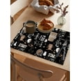 thumbnail image 6 of Cafe Coffee Cup Retro Brown Placemats Set of 4,Wipeable Washable Table Mats for Dining Tables,Graffiti Letter Back Place Mats for Kitchen Event Party Tabletop Decor, 6 of 7