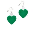thumbnail image 2 of Delight Jewelry Acrylic 1" Green Heart Silvertone Leaf French Earrings, 2 of 5