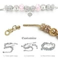 thumbnail image 4 of 2 Pack Charm Bracelets Pink and Gold Heart Charm Bracelet, DIY Jewelry for Women Gifts, with Beads, Crystal, Charms, Love and Adjustable Snake Chain, 4 of 7