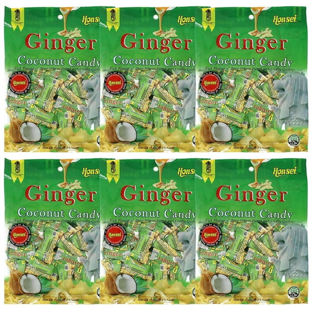 Honsei Ginger Coconut Candy 100g/3.5oz Hard Candy Rich Flavor of Spicy