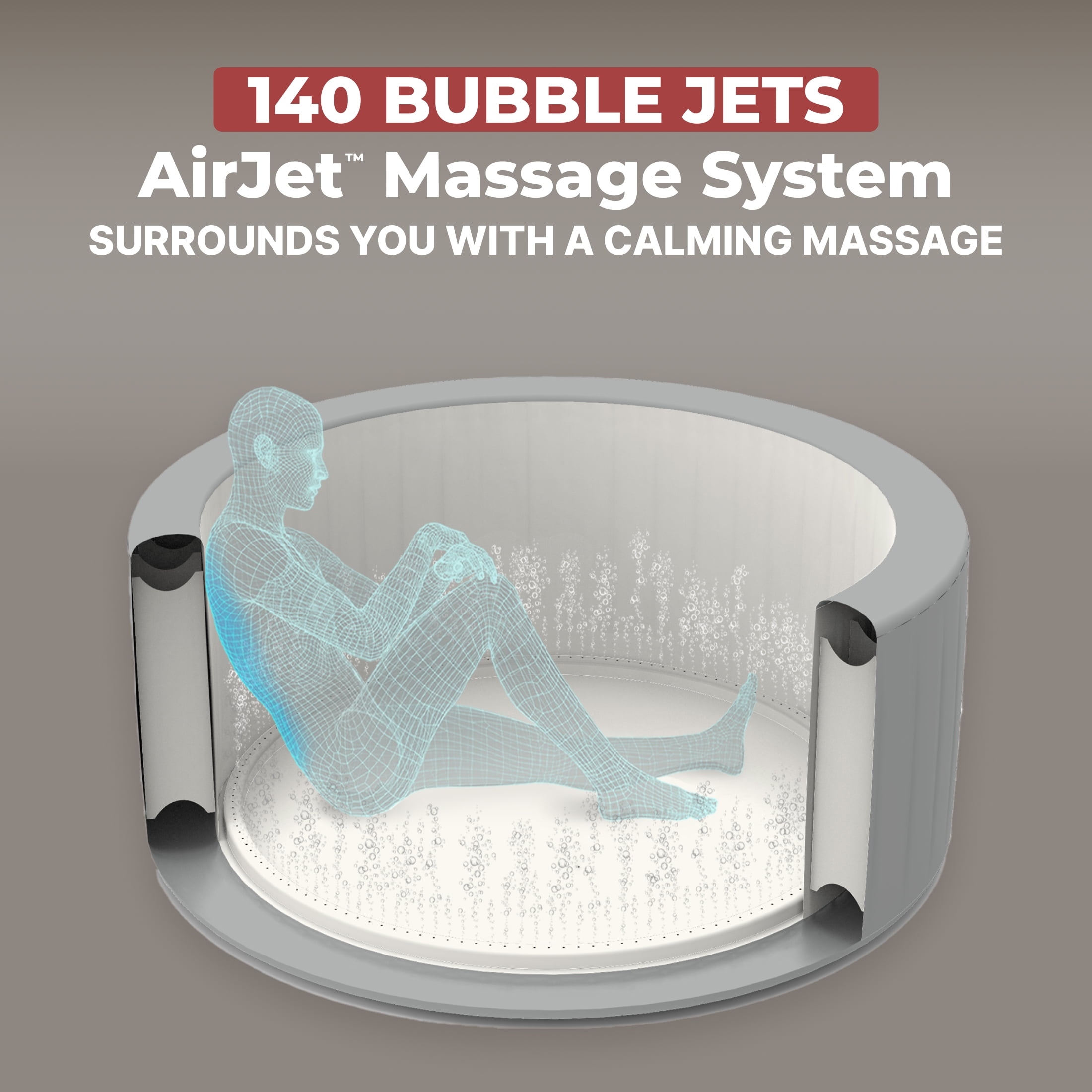 Coleman SaluSpa Hollywood Luxe AirJet Round Inflatable Hot Tub with LED Lights 4-6 Person with Pump #P08411