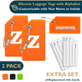 thumbnail image 1 of ComfiTime Luggage, Tags con Alfabeto: Maletas Tags de Silicona Aprobadas por la TSA, Bolsa de Viaje, Equipaje y Mochilas con Cubierta de Privacidad, Presilla de Acero Inox., 1 of 1