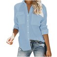 thumbnail image 4 of Aloohaidyvio Button Down Shirts for Women Long Sleeve Dress Shirts Wrinkle Free Collared Work Office Solid Blouses, 4 of 6