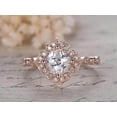 thumbnail image 4 of 1.25 Carat Round cut Halo Man made diamond moissanite Engagement Ring with 18k Gold Plating, 4 of 4