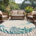 thumbnail image 4 of Turquoise Jellyfish Coastal Round Area Rug 6Ft Washable Circle Rugs for Bathroom Office, Summer Ocean Seaweed Rustic Non-Slip Carpet Floor Mats Indoor Outdoor Carpet Runner Aesthetic Home Decor, 4 of 8