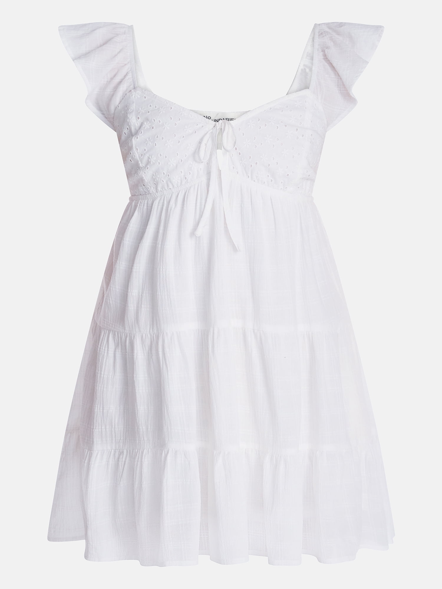 No Boundaries Tiered Cotton Dress with Flutter Sleeves, Women’s XXS-XXL