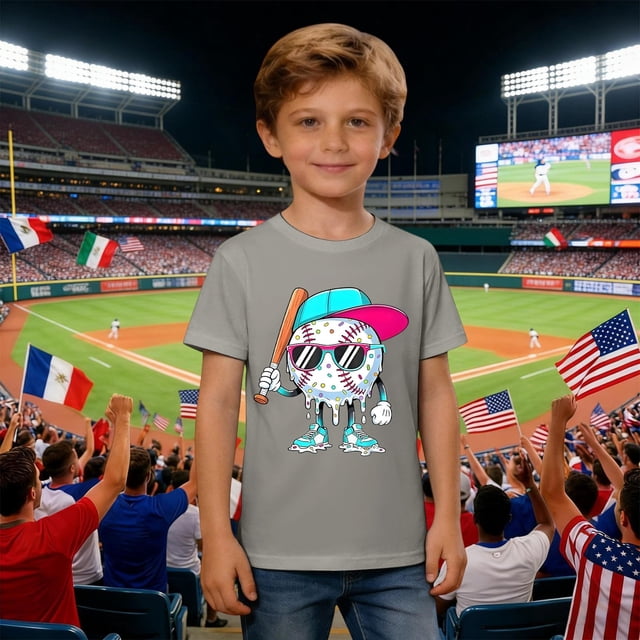 Chandails pour Filles Col Ras du Cou Enfants Manches Courtes Chandails pour Garçons T-Shirts Hauts pour Filles 4T