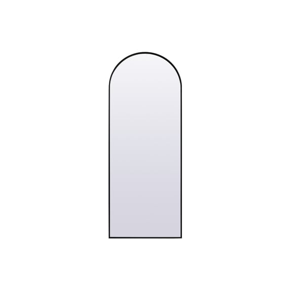 Metal Frame Arch Full Length Mirror 28x74 Inch in Black