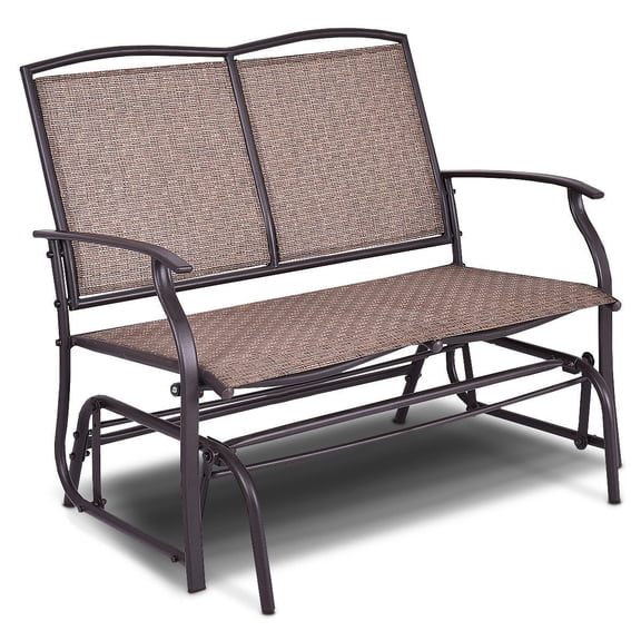 LINJH Patio Loveseat Glider Rocking Bench Double Chair With Arm Backyard Outdoor