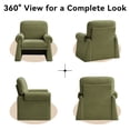 thumbnail image 7 of Set of 2 Oversized Green Accent Chairs, Comfy Single Armchairs with Thick Cushions & Armrests, Modern Upholstered Living Room & Bedroom Chairs, 7 of 7