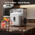thumbnail image 5 of FREE VILLAGE Nugget Ice Makers Countertop,Pebble Ice Maker Machine with Soft Chewable Ice,35lbs/24H,Self-Cleaning,One-Click Operation,Stainless Steel, Crushed ice Maker for Home Kitchen Office, 5 of 9
