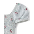 thumbnail image 2 of The Children's Place Girls Short Sleeve Striped Cherry Smocked V-Waist Dress, Sizes XS-XXL, 2 of 4