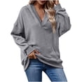 thumbnail image 2 of RYDCOT Tunic Sweatshirts to Wear with Leggings Long Sleeve Plain Sweatshirts for Women Loose Fit Hoodie Pocket Fall and Winter Tops Blouses Clearance, 2 of 5