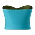 thumbnail image 4 of Femmes Été Mini Clubwear Bandeau Froncé Coloré Patchwork Tube Tops, 4 of 9