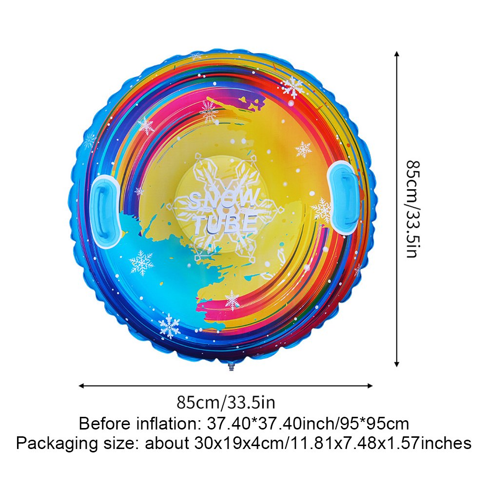 Snow Tube, Inflatable Snow Sled for Kids and Adult, Thickened Heavy Duty Hard Bottom Sleds for Snow, Winter Toys for Outdoor Sledding Snow Sports