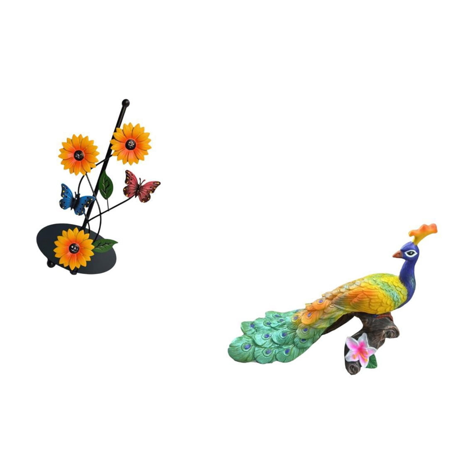 Fiocias Peacock Toilet Paper Holder Paper Towel Holder Countertop Statue Decorative Sculpture Iron Resin Material Stable Weighted Base Suitable for