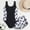 A-Black, variant on Girls Tankini Swimsuit 2 Piece Bathing Suits for Girl Square Collar Tankinis Set Girls' Swimwear Hawaii Floral Print Shorts