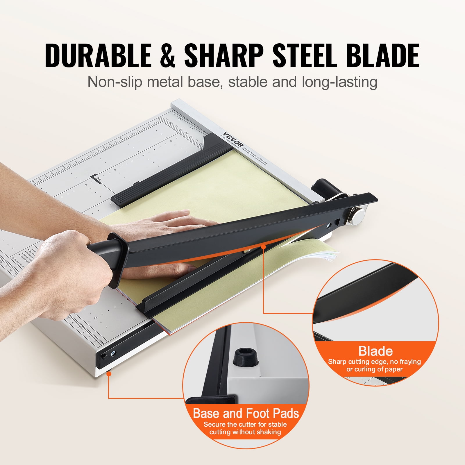 SKYSHALO Paper Cutter Guillotine Trimmer 15" 16 Sheets Cutting Capacity Metal Base