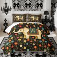 thumbnail image 2 of Manfei Aniaml Elephant Twin Quilt Set 2 Pieces,Bohemian Flowers Twin Coverlet Set,1 Bedspread and 1 Pillowcase, 2 of 7