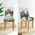 thumbnail image 3 of Yayeee 2 Pack Dining Chair Covers Stretch Parson Chairs Slipcovers Seat Protector, Gray Hexagons, 3 of 6